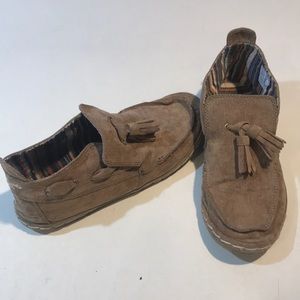 Tan moccasins